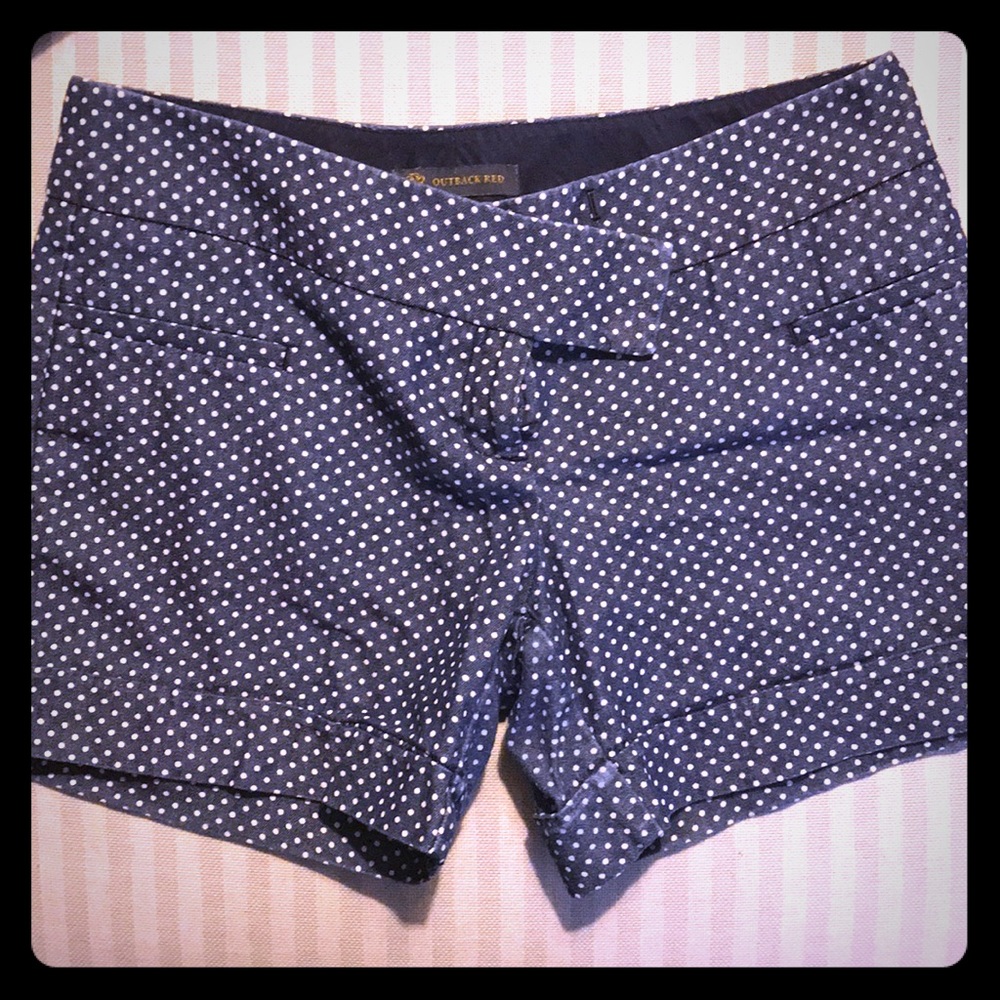 Navy polka dot shorts!